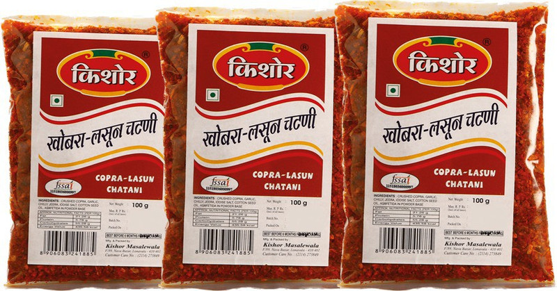 kishor masalewale Chatani Combo Pack of 3 Chutney Powder(300 g)