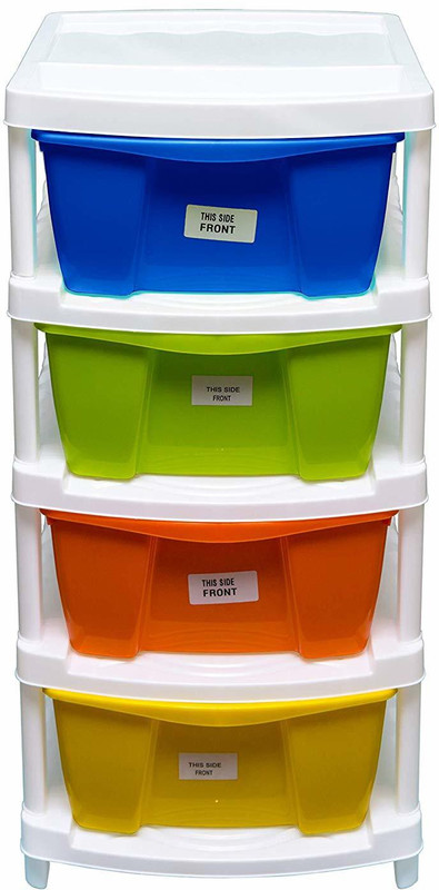 rojeno 4 Compartments plastic storage box(Multicolor)