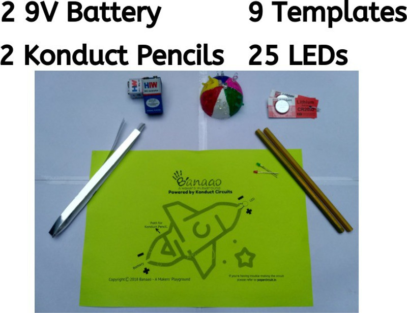 banaao Konduct Pencil Kit | Konduct Circuits | Conductive Pencil | STEM Learning Educational Electronic Hobby Kit