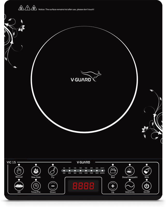V-Guard VIC 15 (2000 W) Induction Cooktop(Black, Push Button) V-Guard VIC 15 (2000 W) Induction Cooktop(Black, Push Button)