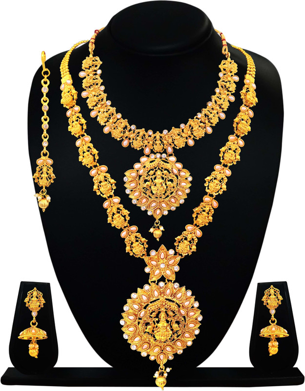 arts chetan Brass Jewel Set(Gold)