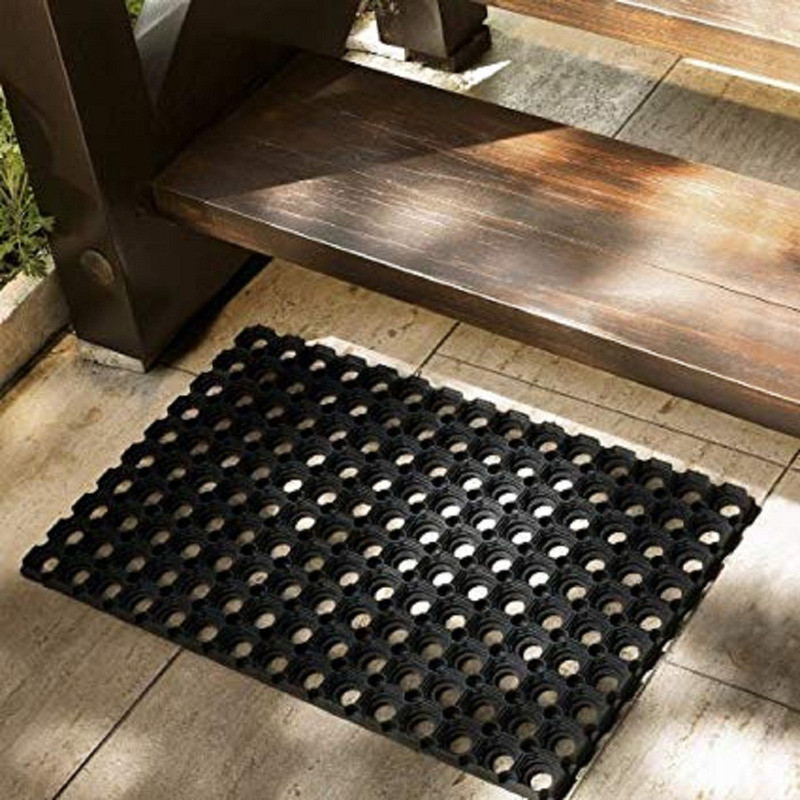 stepgear Rubber Door Mat(Black, Medium)