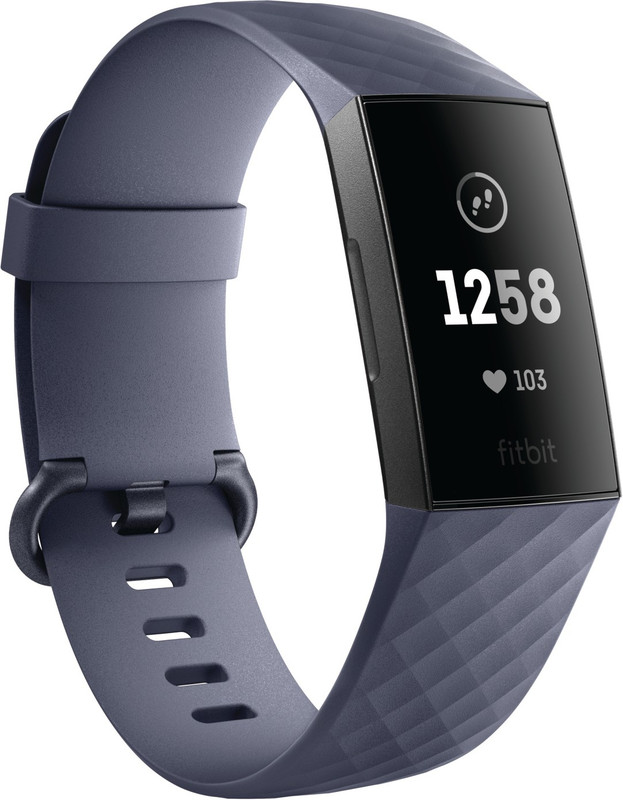 FITBIT Charge 3(Black Strap, Size : Regular)