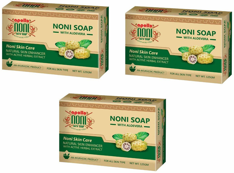 apollo noni Soap With AloeVera(3 x 125 g)