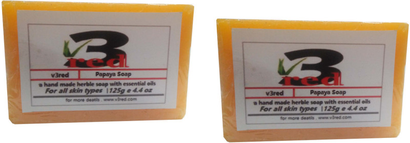 3red Herbal Papaya Soap(2 x 125 g)