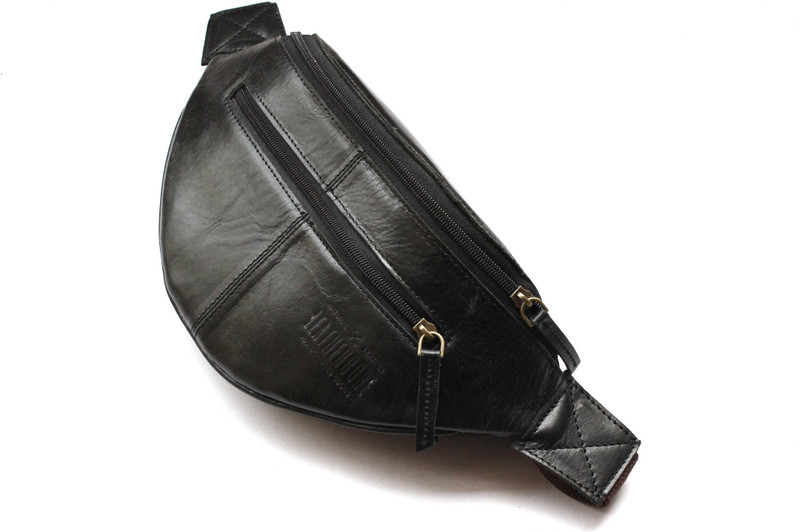 leathercore LC071203 LC071203 Genuine Leather Unisex Waist Pack Fanny Bag(Black)
