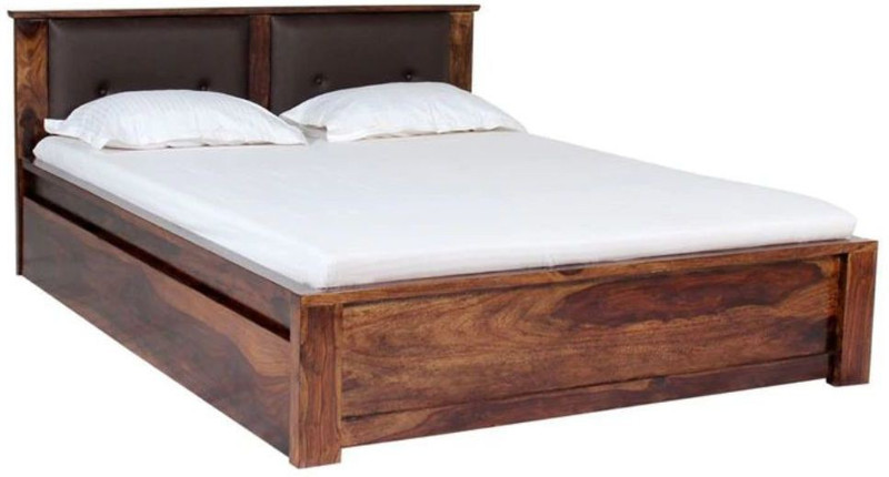 versatile Shesham Wood Bed Solid Wood King Drawer Bed(Finish Color -  Brown)
