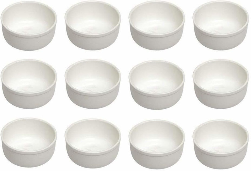 swift international Acrylic Serving Bowls | Set of 12 Plastic Dessert Bowl(White, Pack of 12)
