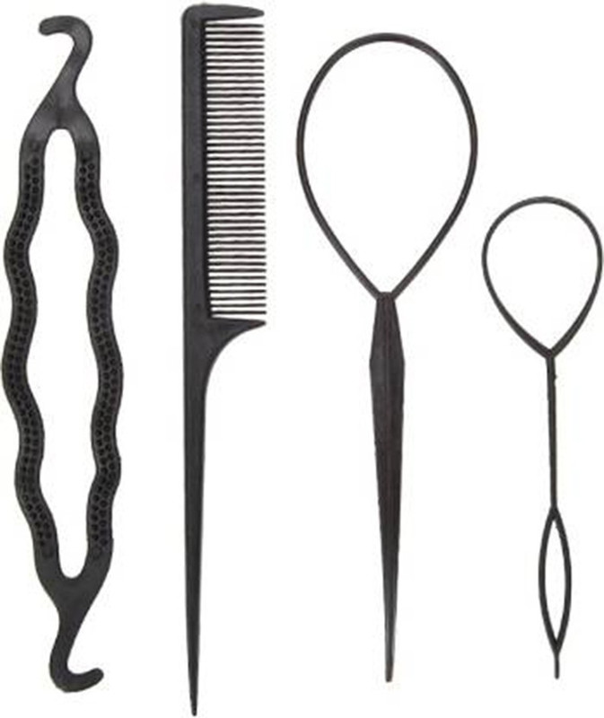 capillatura Bumpits Bun Puff Maker Set Hair Accessory Set(Black)