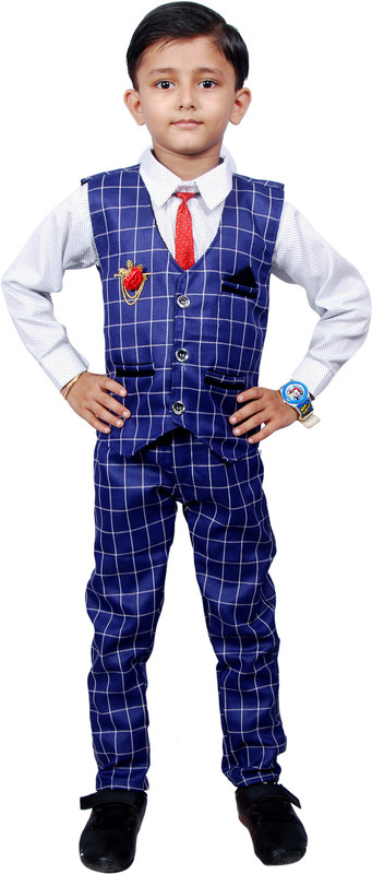 nvh Boys Festive & Party, Formal, Casual, Wedding Shirt, Waistcoat and Pant Set(Multicolor Pack of 1)