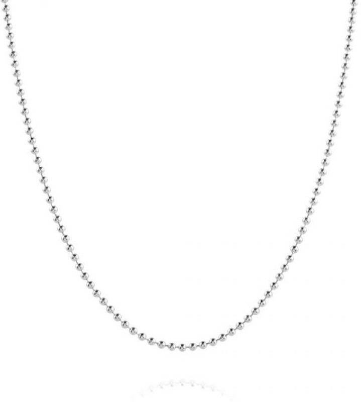 pinksilver 92.5 PURE SILVER BALL CHAIN Silver, Platinum Plated Silver Chain