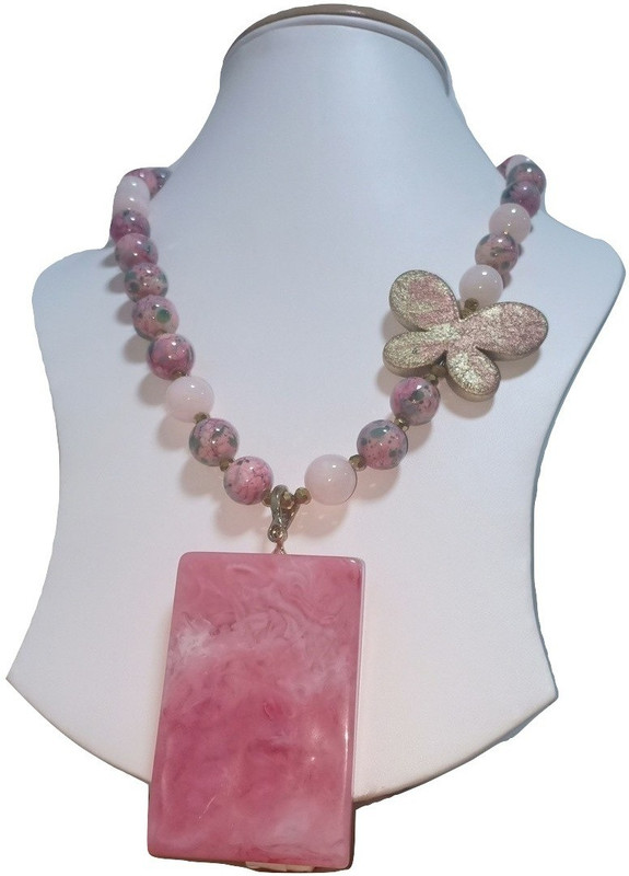 mayrapihu Mother of Pearl, Beads Mother of Pearl, Crystal Necklace