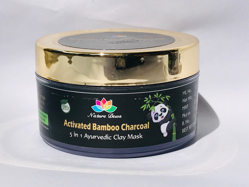 nature dews ACTIVATED BAMBOO CHARCOAL 5 in 1 AYURVEDIC CLAY MASK Scrub(40 g)
