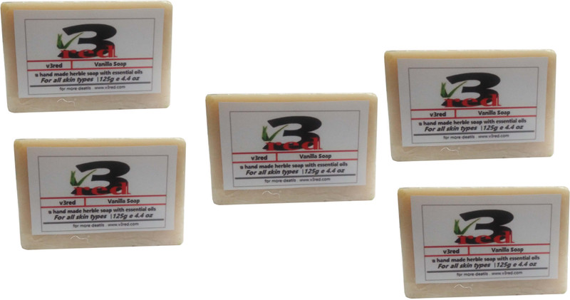3red Herbal handmade Vanilla Soap 5x125g(5 x 125 g)