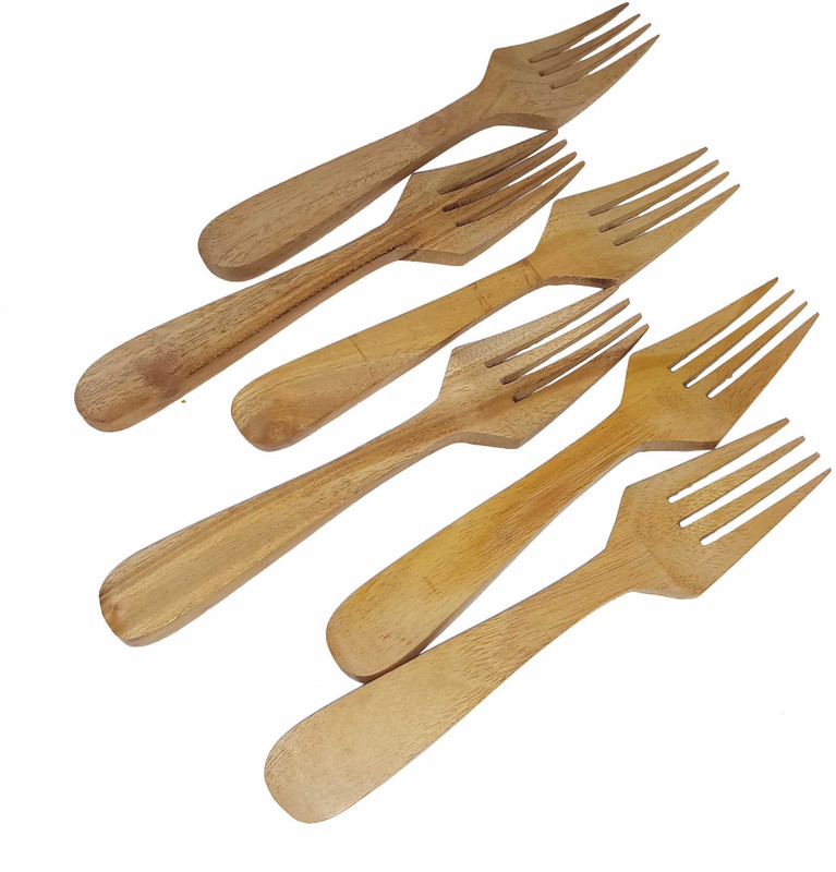 parkles wooden noodles / salad spoon 5.5 inch set of 6 Disposable Wooden Salad Spoon, Wooden Spoon Set(Pack of 6)