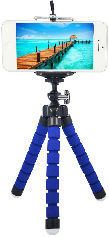 m s megaslim Best Foldable Adjustable Flexible Sponge Octopus Mini Tripod Tripod(Blue, Supports Up to 1000 g)
