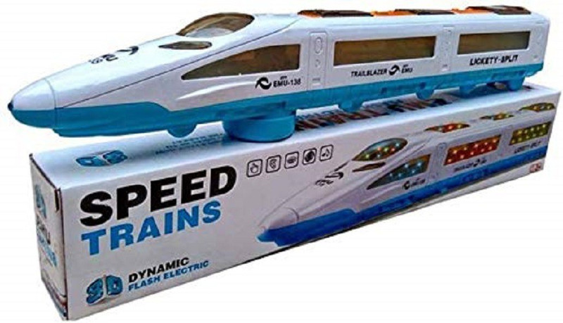 PBROS 1 Pieces Speed Bullet Train with 3D Lights & Music for Kids(White, Pack of: 1)