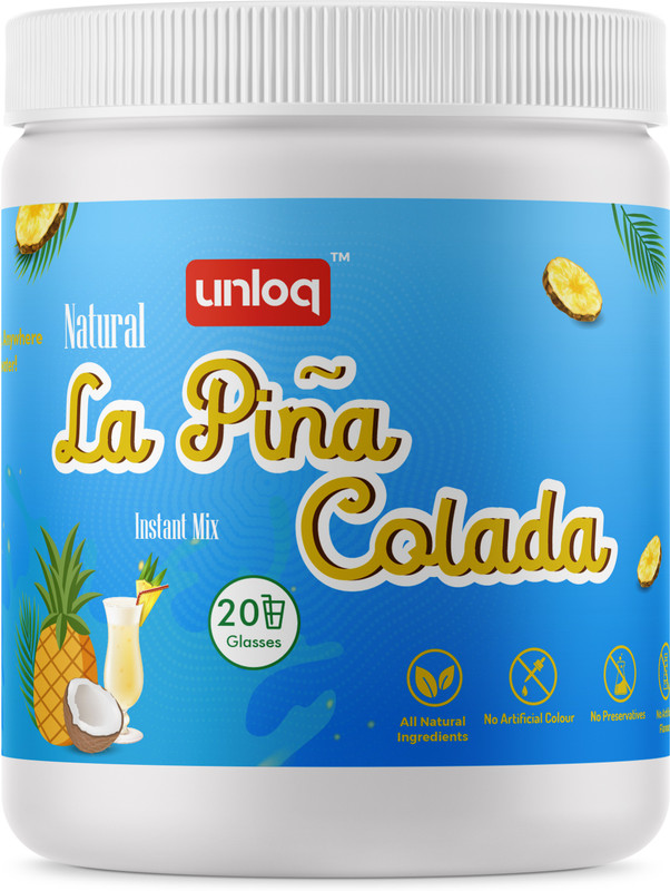 unloq La Pina Colada (Pineapple Coconut) Instant Drink Mix, All Natural(375 g)