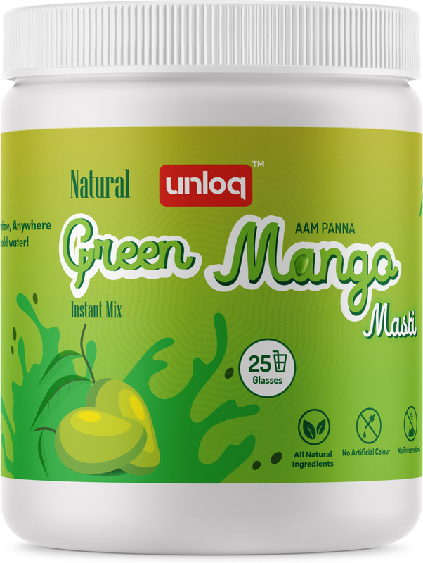 unloq Green Mango Masti (Aam Panna) Instant Drink Mix, All Natural(375 g)