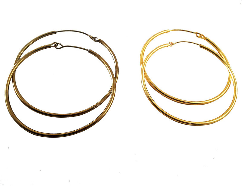 manohar Gold Plated Fancy Hoop (size-5 cm) (MG12312+MG12412) Brass Hoop Earring