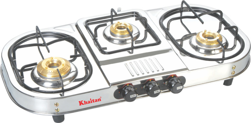 Khaitan 3 Burner Draw Double Decker With Party Cooking Burner Stainless Steel Manual Gas Stove 3 Burners Buy Online In Samoa At Samoa Desertcart Com Productid 144380490