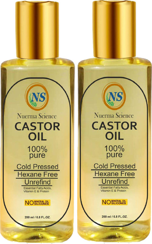 nuerma science Cold-Pressed 100% Pure Castor Oil Hair Oil (200 ml) Pack of 2 Hair Oil(200 ml)