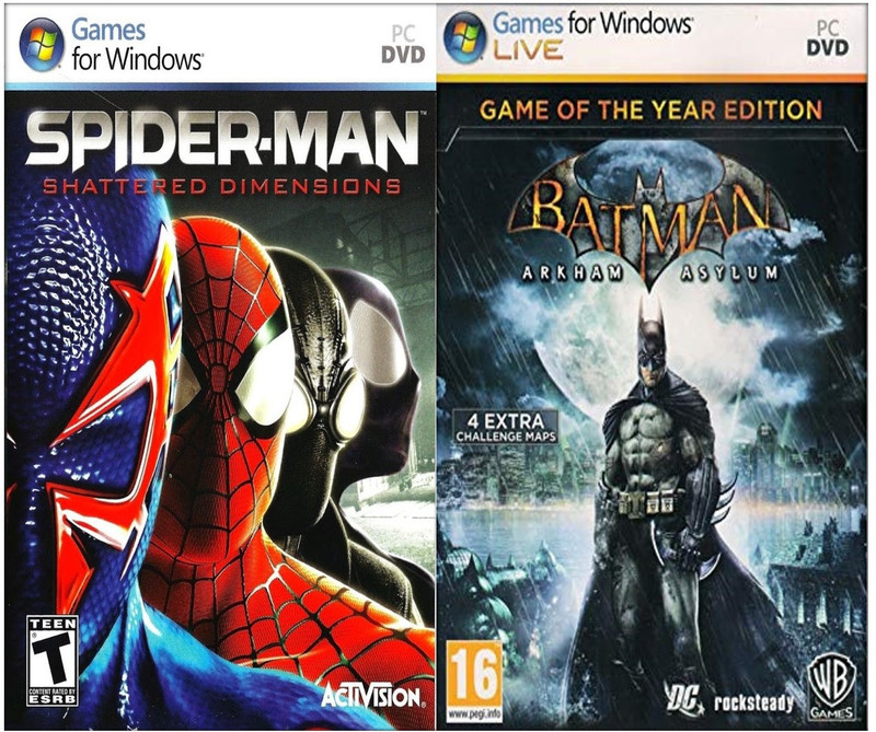 Spider-Man: SHDM and Batman: Arkham Asylum Top 2 Game (Offline Only) (Regular)(Action Adventure and Fight, for PC)
