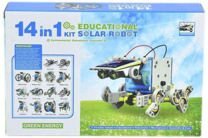 latest radhe 14 in 1 Educational Solar Robot Kit toys for kids (Multicolour)(Multicolor)