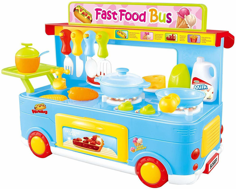 kashti toys and games Baby Toy Set Kitchen Playset Fast Food Bus | Baby Cookware Play