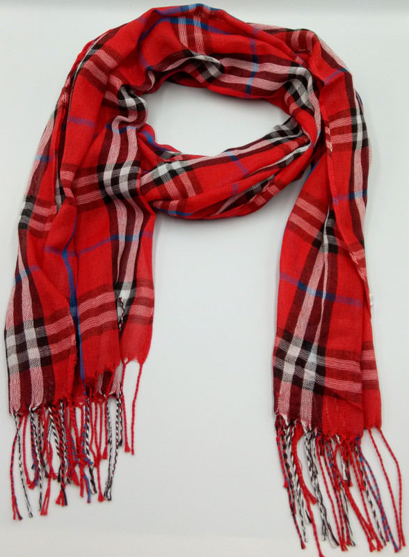 cotton rich Checkered Cotton Linen Blend Men & Women Fancy Scarf