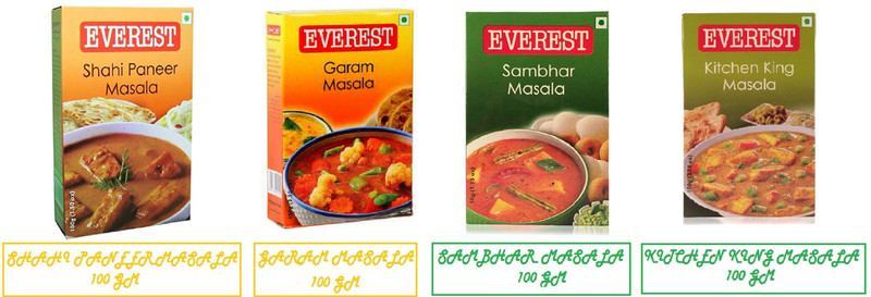 Everest Shahi Paneer Garam Sambhar And Kitchen King 4 X 100 G