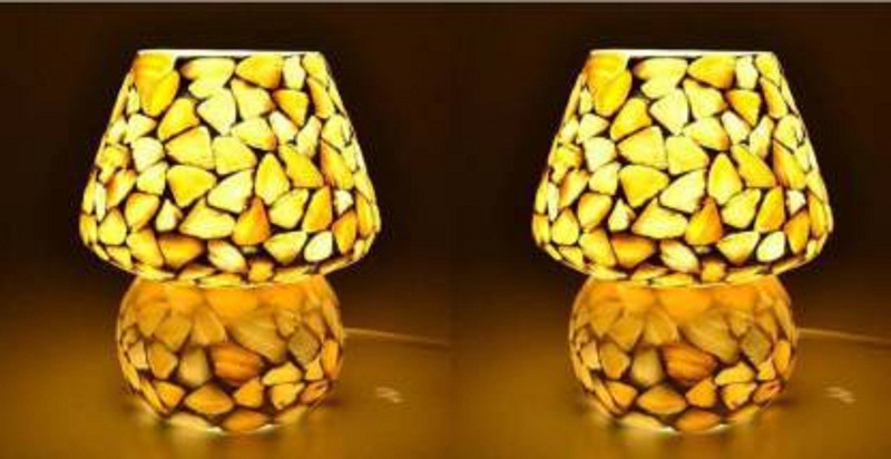 anshlove Mosaic Table Lamp 132 (Pack of 2) Table Lamp(17 cm, Multicolor)