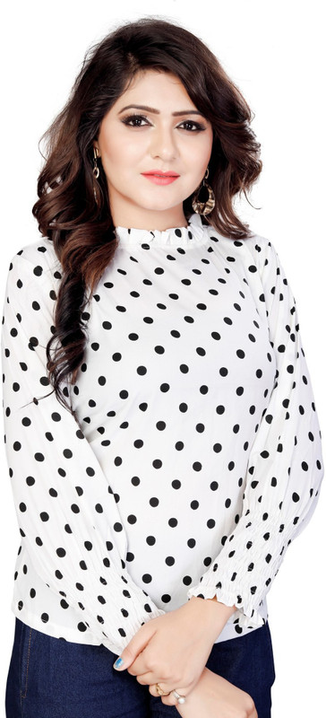 shine network Formal Full Sleeve Solid Women White Top