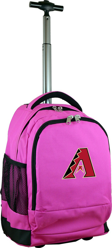 Mojo Outdoors Arizona Diamondbacks 19'' Premium Wheeled Backpack - Pink - No Size Trolley(Pink, 19 inch)