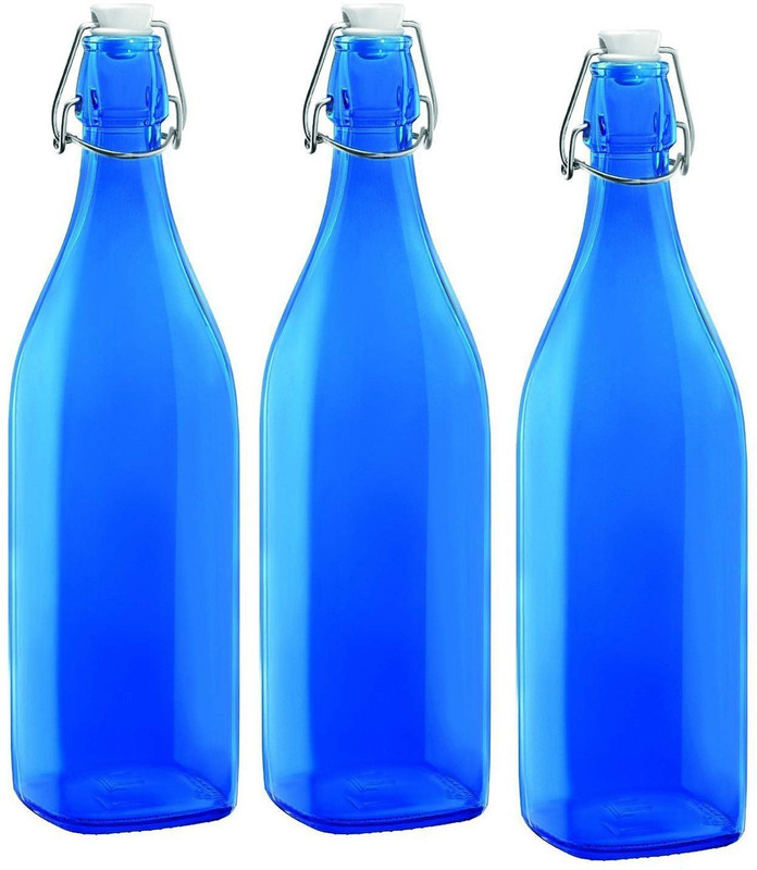 creativecreator 3 Glass bottle 1000 ml Bottle(Pack of 3, Blue)