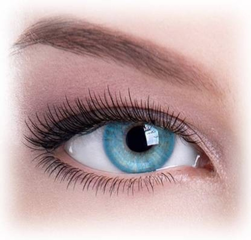 luckshine Light Blue Colortones Contct Lenses / WITH OUT POWER Monthly Monthly(0, Colored Contact Lenses, Pack of 1)