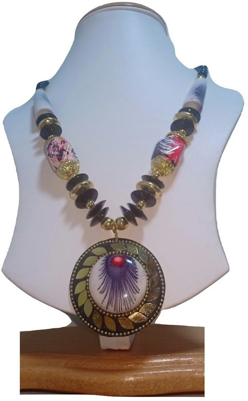 mayrapihu Stone, Alloy, Shell Jewel Set(Black, White)