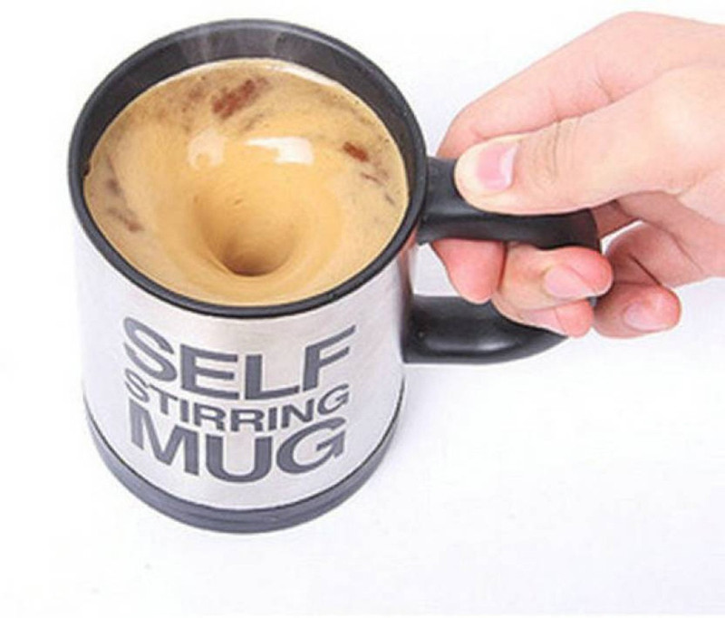 keishna enterprise Self Stirring Coffee mug Stainless Steel Mug(400 ml)