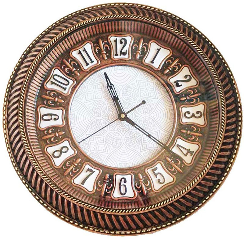 shoppersmall Analog 32 cm X 32 cm Wall Clock(Beige, With Glass)