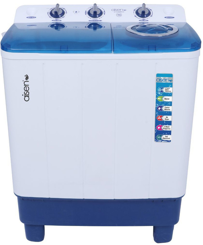 AISEN 7 kg Semi Automatic Top Load White, Maroon(A70SWM620) AISEN 7 kg Semi Automatic Top Load White, Maroon(A70SWM620)