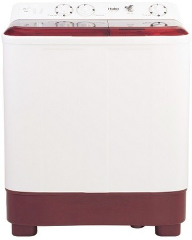 Haier 6.5 kg Semi Automatic Top Load Maroon, White(HTW65-1187BT)