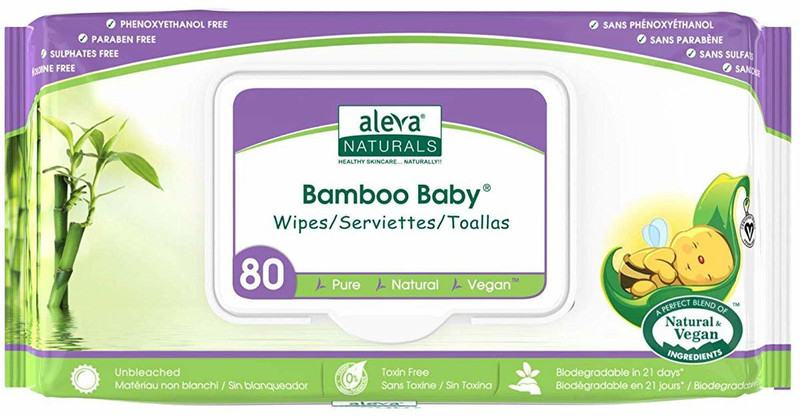 aleva Bamboo Baby Wipes 80 Count(6 Pieces)