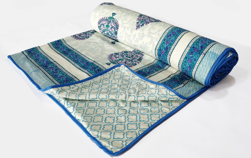 blockofind Motifs Single Dohar(Cotton, Blue)
