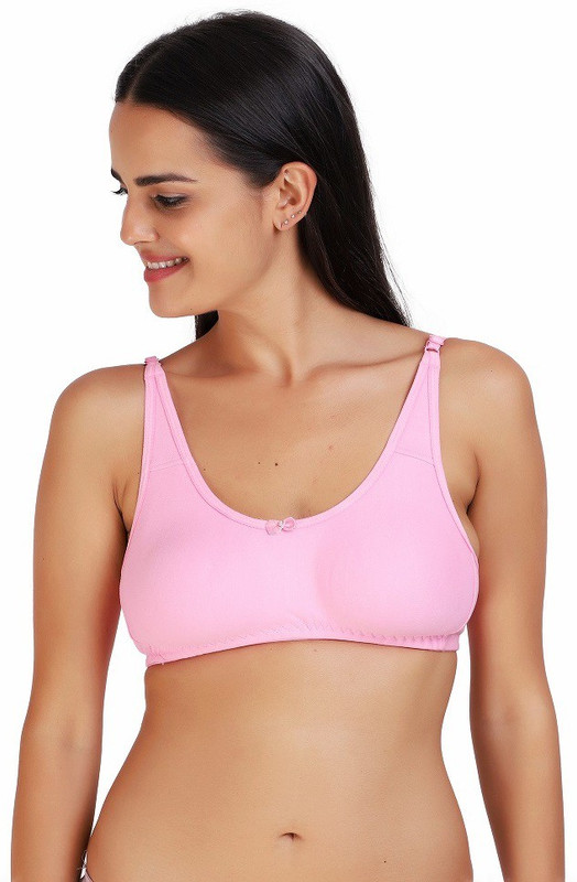 alakhdhanifashion Women, Girls Full Coverage Non Padded Bra(Pink)