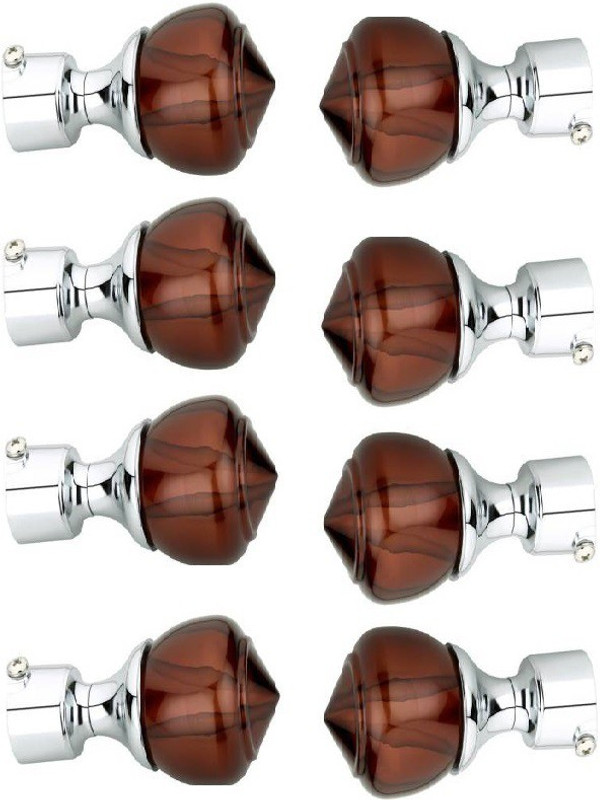 tajhardwaregallery Brown Rod Rail Bracket, Curtain Knobs(Pack of 4)