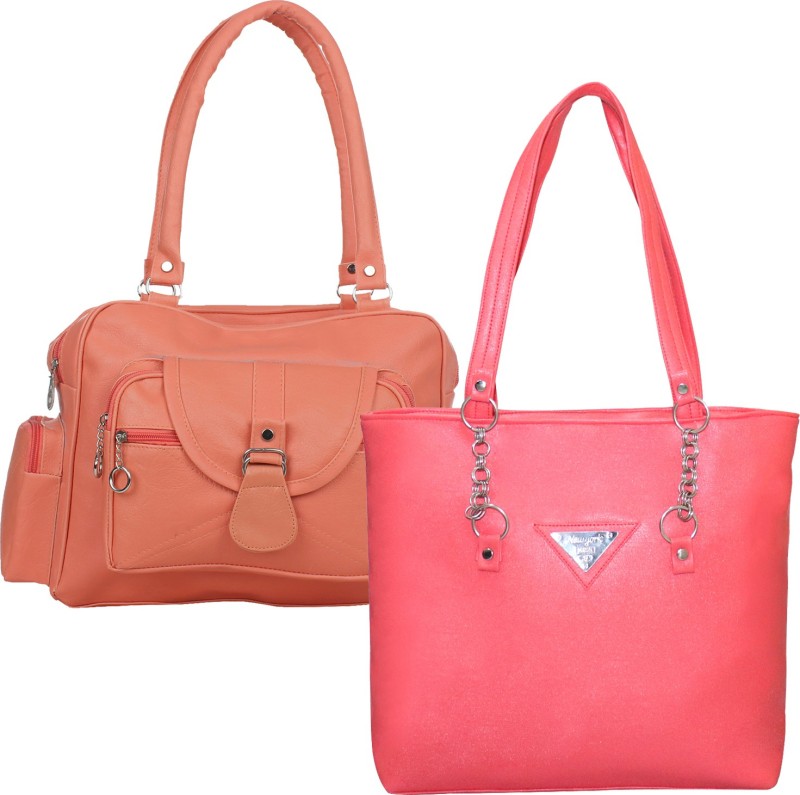 Element Cart Women Pink, Tan Shoulder Bag(Pack of: 2)