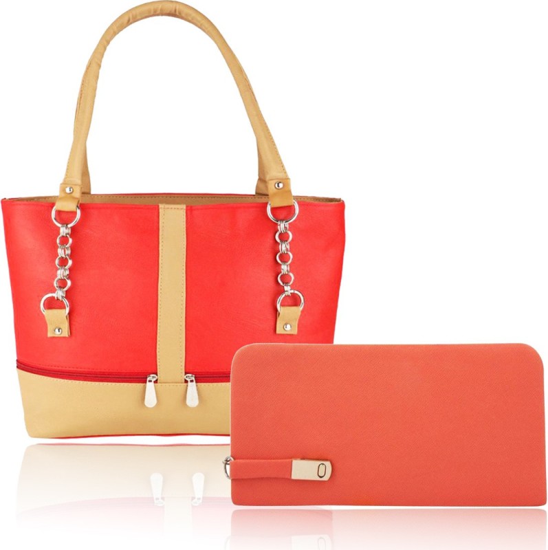 sbsbags Women Red, Brown Hand-held Bag(Pack of: 2)