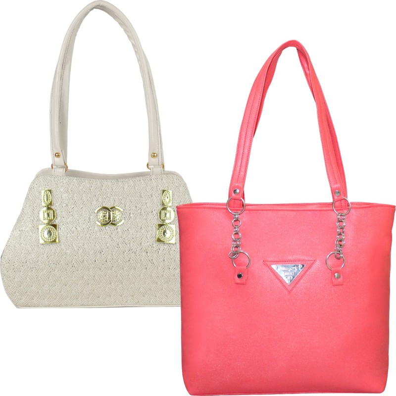 Element Cart Women Pink, White Shoulder Bag(Pack of: 2)