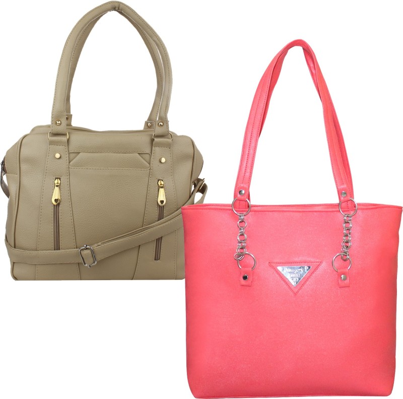 Element Cart Women Pink, Brown Shoulder Bag(Pack of: 2)