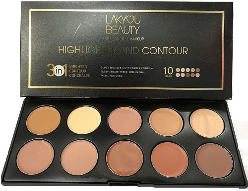 lakyou beauty 3 in 1 highlighter and contour professional makeup lp perfumes Highlighter(peach)